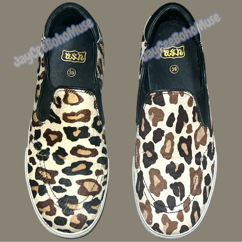Calf hair slip-on skater sneaker